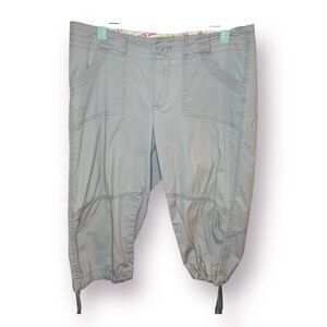 Lee Women's Casual Gray Crop Capri Pants Tie Hem 8